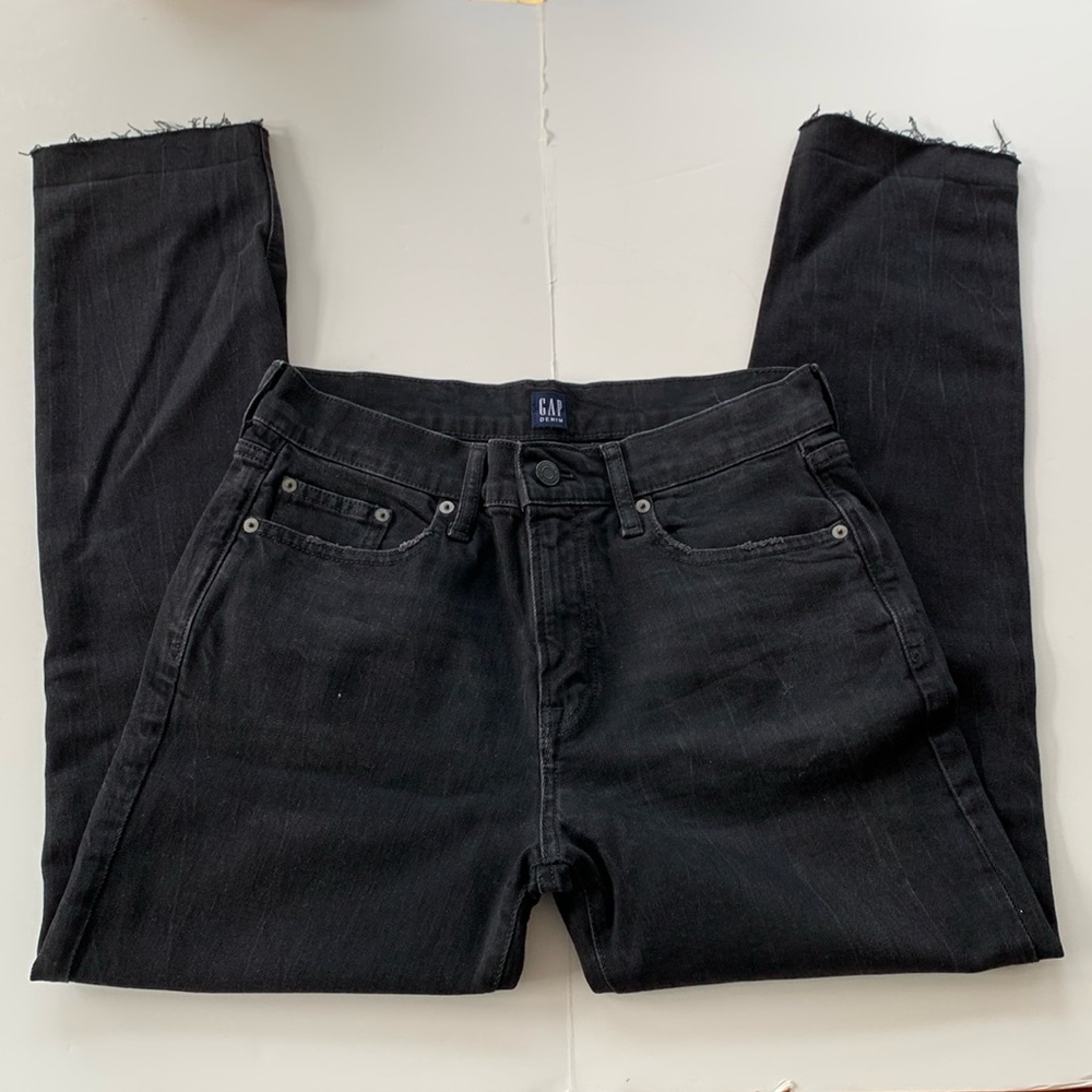 Gap black denim girlfriend jean